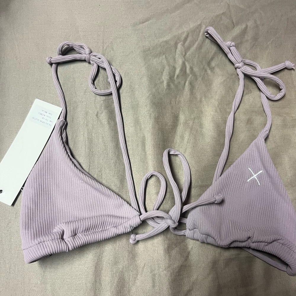 BoutineLA wisteria ribbed tie top